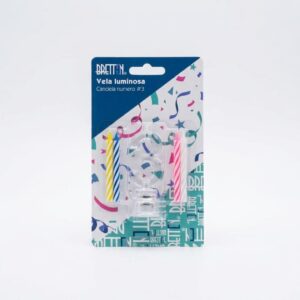 PAQ. VELAS LED NUMERO 3 - BRETTON